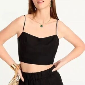 NWT Sz M J. Crew Tie-back linen-cupro blend tank top